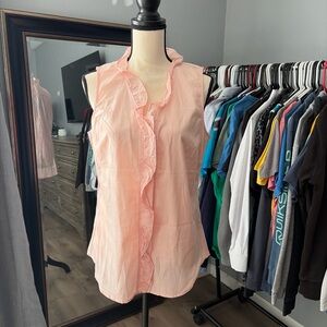 NWT Banana Republic Women's Pink Ruffle Sleeveless Top